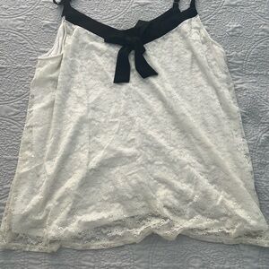 Elegant Lace Women’s Top with Black Bow